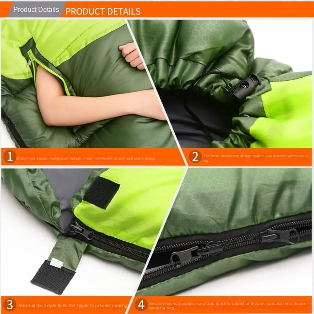 Spring and Autumn Outdoor Camping Double Splicing Cotton Sleeping Bag
