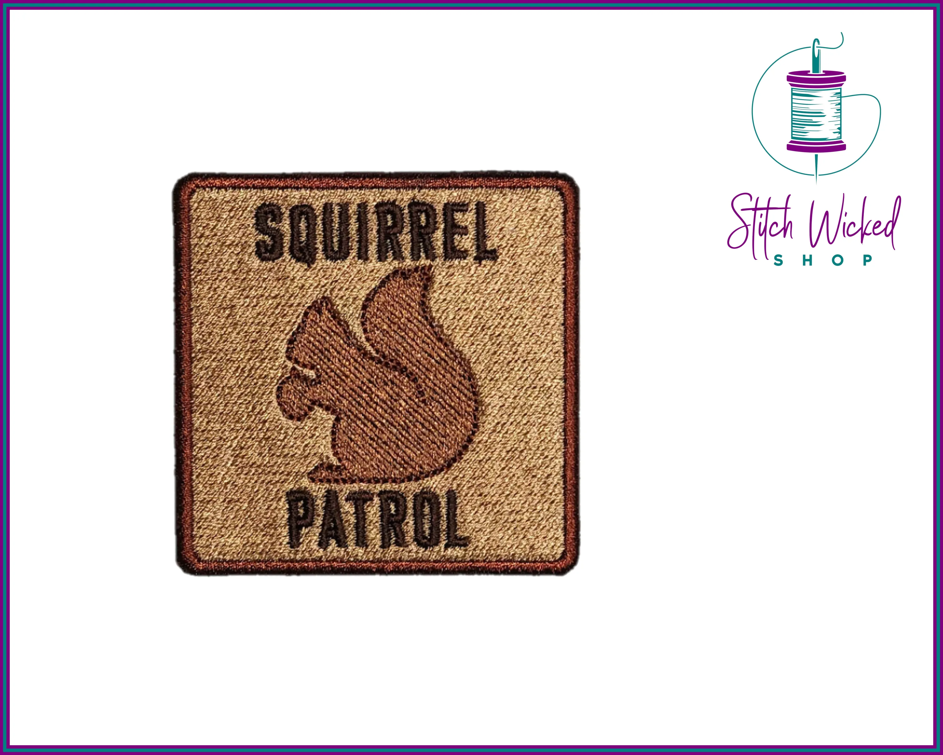 Squirrel Patrol Patch, Squirrel Patrol Dog Tag, Dog Bandana Patches, Dog Patches For Harness, Funny Dog Patch, Custom Dog Patch, Square