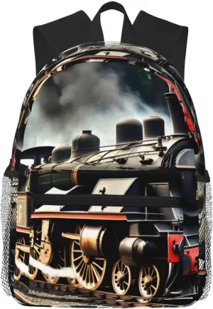 Steam Locomotive Train print Lightweight duffel bag, travel hiking daypack, comfortable backpack, sports bag