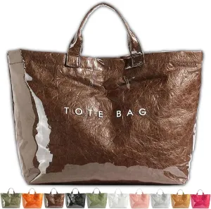 Stellaya Womens Letters Print Tote Bag, Stellaya Tote Bag, PVC Large Kraft Paper Tote Bag for Women