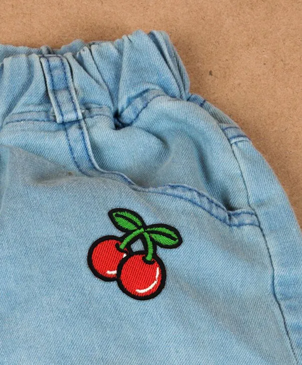 strawberry iron-on patch postcard