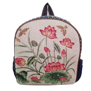 Style Gold Silk Embroidered Elephant National Backpacks
