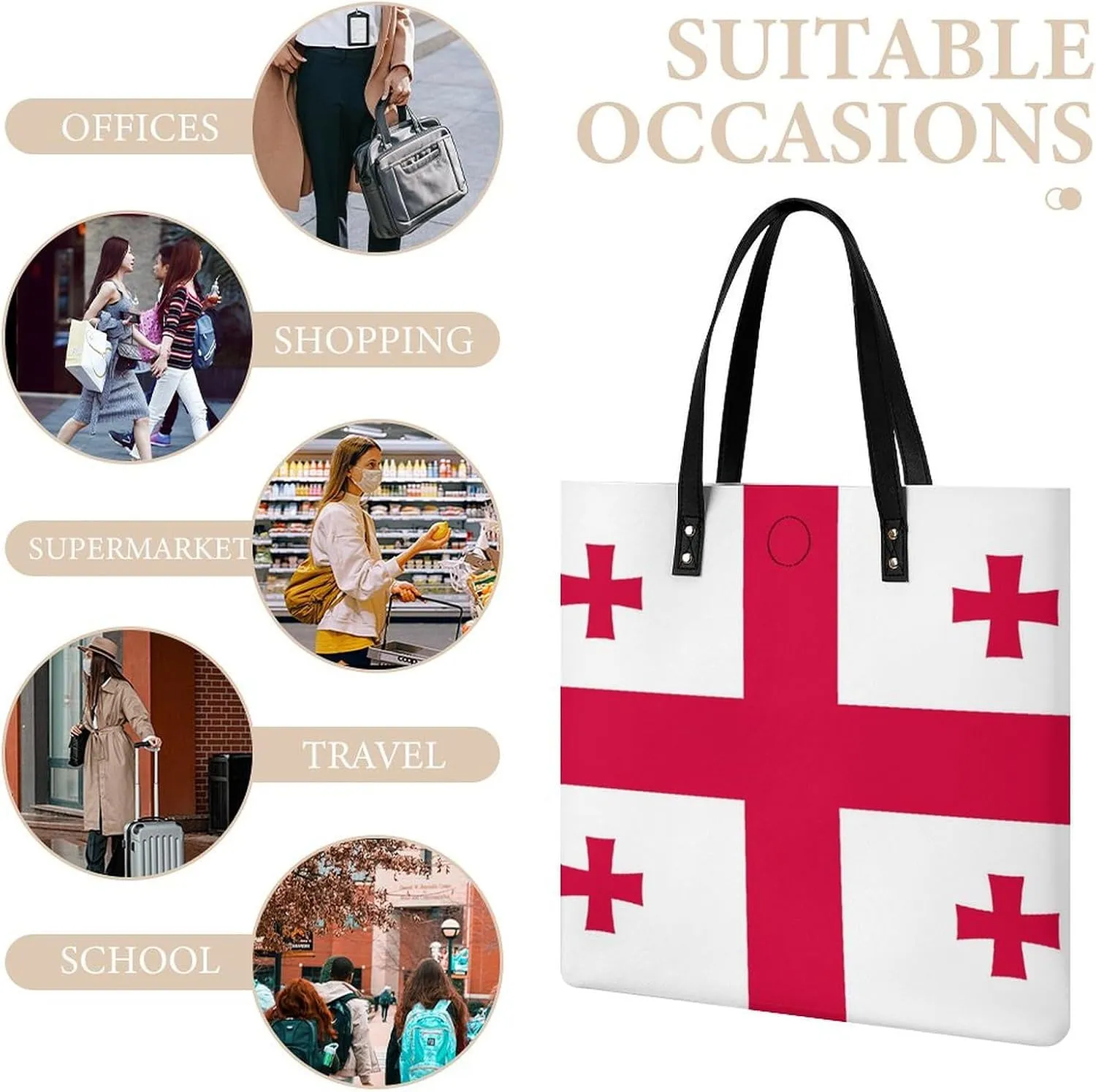 Stylish Hungary Flag Women's Tote Bag Spacious Leather Purse Ideal for Work and Leisure