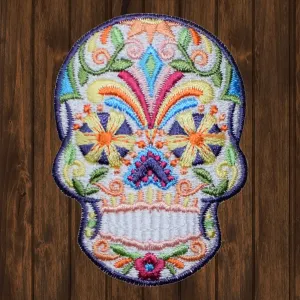Sugar Skull Embroidered Patch — Iron On