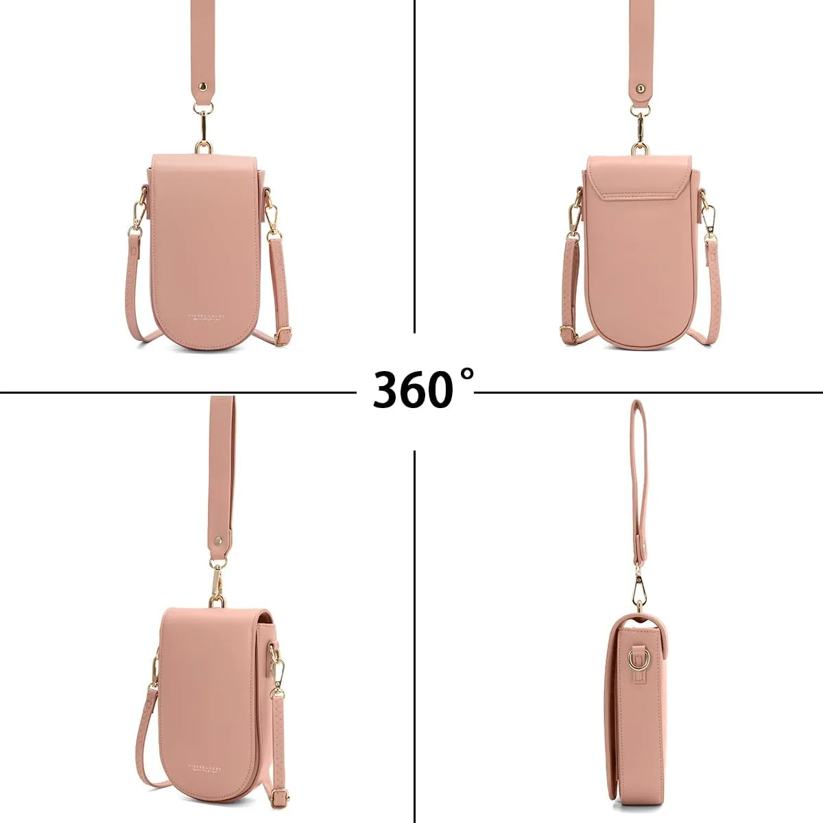 Sunwel Fashion Trendy Cell Phone Bag 5 Card Slots Mini Crossbody Bag Phone Purse Detachable Wristlet for Women Girls
