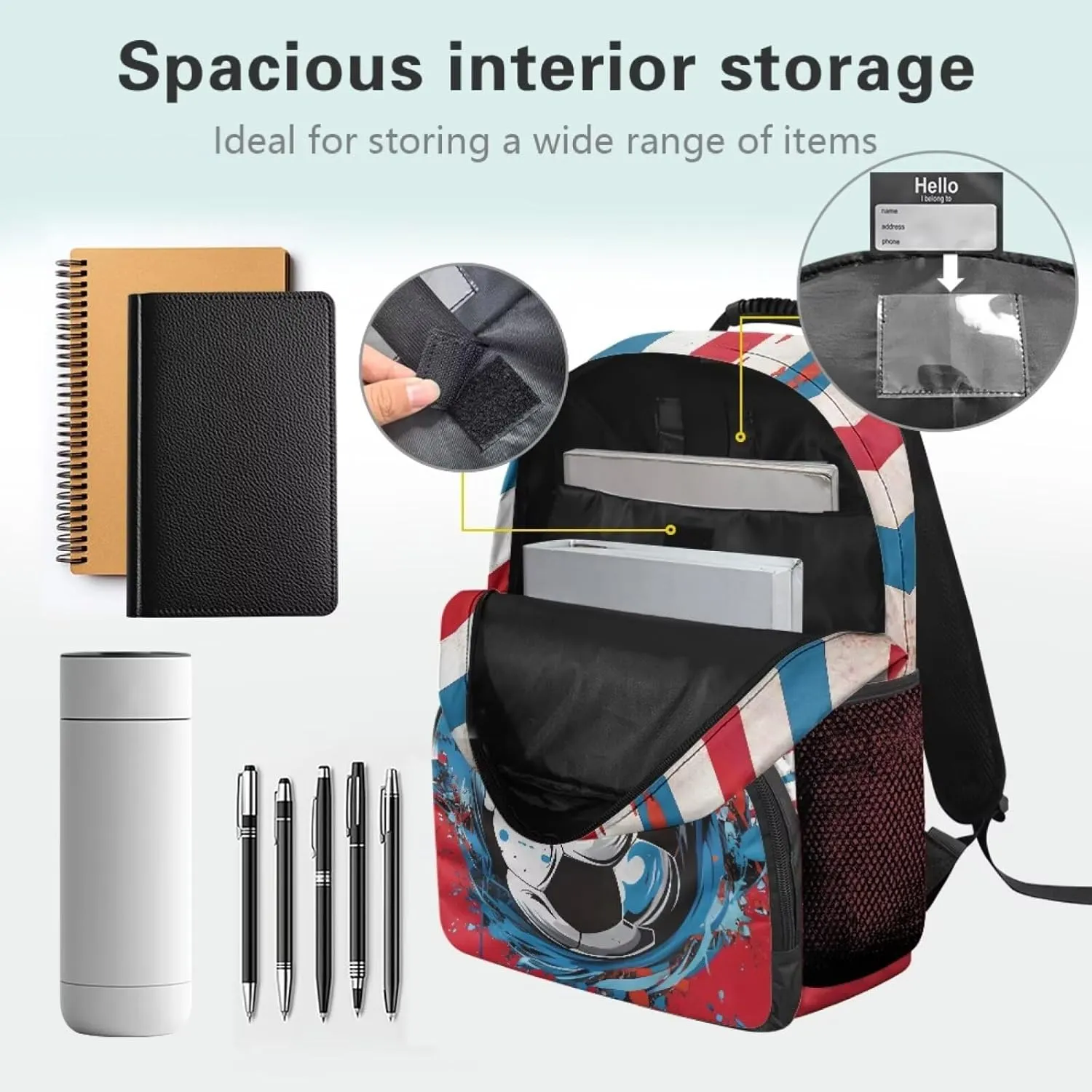 Suobstales Soccer Fire Paint Splatter Print Kids School Backpack for Boys Gilrs Kindergarten Primary School Backpacks Teens Bookbag Casual Travel Daypack Junior School Student Bag