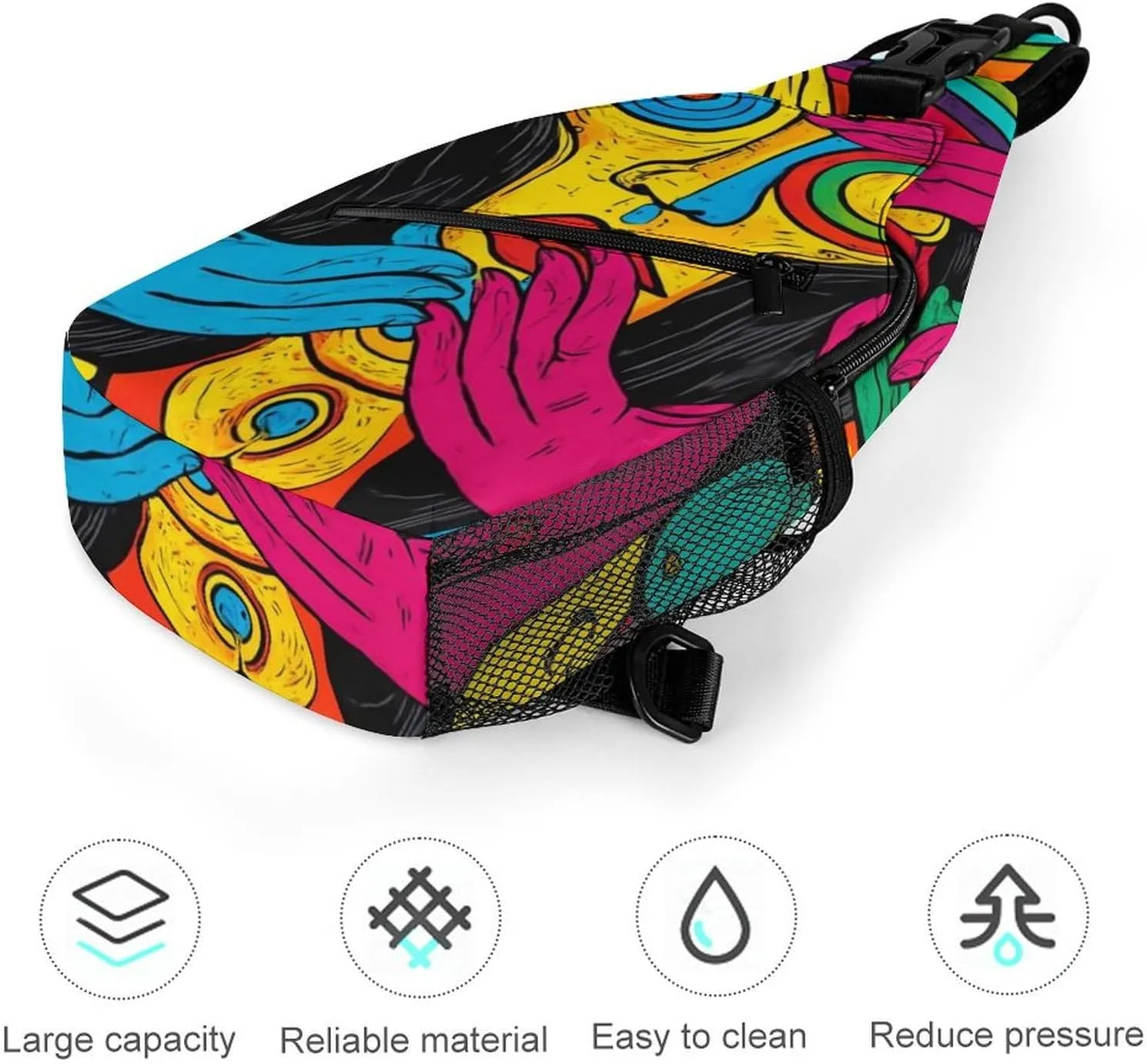 Supdreamc Fashion Sling Shoulder Backpack, Bag, Abstract Graffiti Paint Chest Sling Shoulder Backpacks Bags, Gym Bags Sack Daypack Outdoor Backpack for Men Women