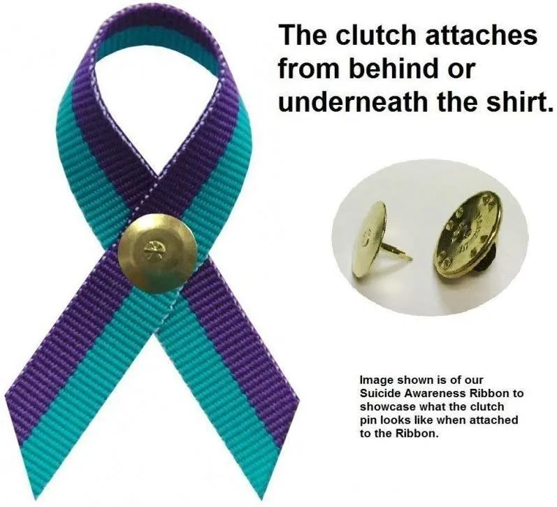 Support USA | American Made 125 Suicide Prevention Awareness Ribbons - Bag of 125 Lapel Ribbons with Clutch Pins