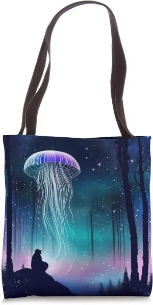 Surreal Jellyfish Ocean Water Lover Mysterious Entity Print Tote Bag