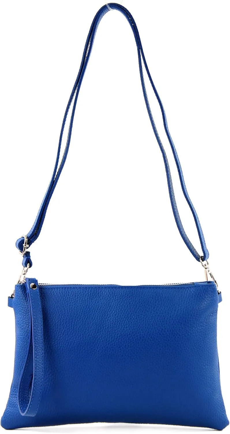 T186 - Italian clutch shoulder bag leather medium