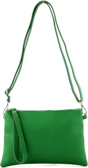 T186 - Italian clutch shoulder bag leather medium