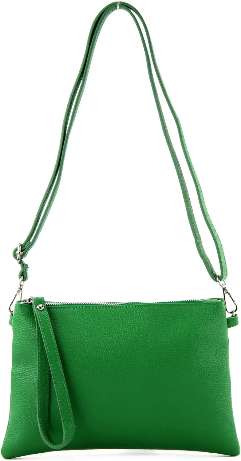 T186 - Italian clutch shoulder bag leather medium
