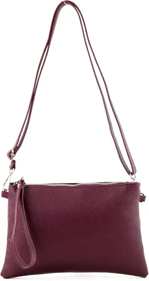 T186 - Italian clutch shoulder bag leather medium