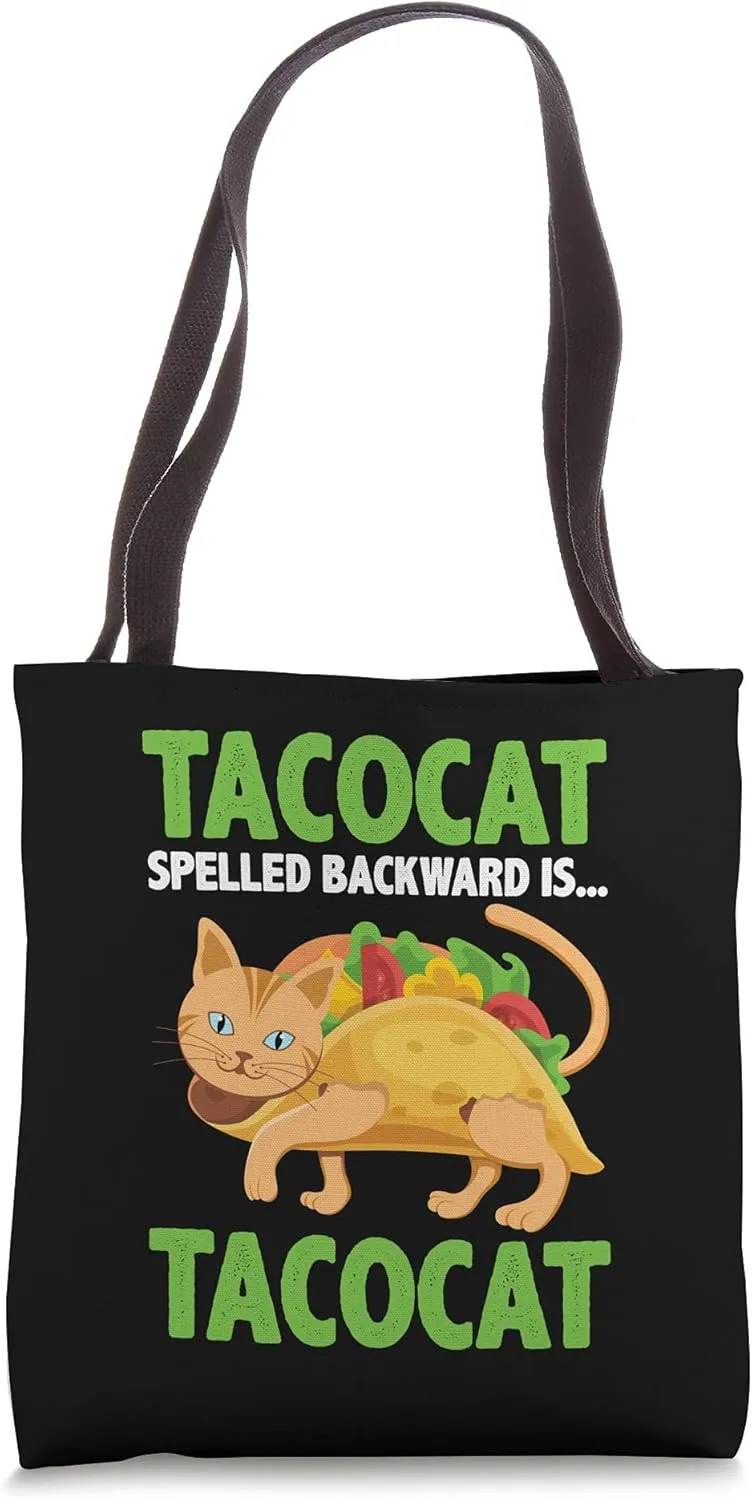 Tacocat Spelled Backwards Is Tacocat Mexican Cat Taco Lover Tote Bag