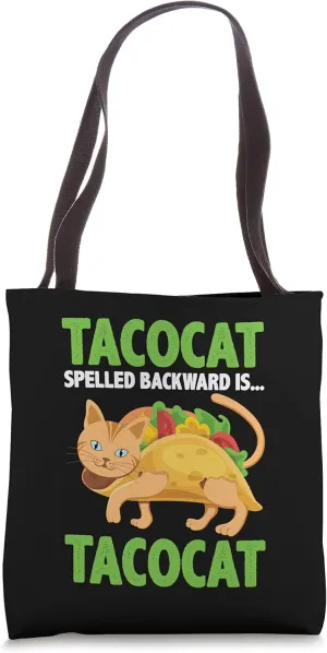 Tacocat Spelled Backwards Is Tacocat Mexican Cat Taco Lover Tote Bag