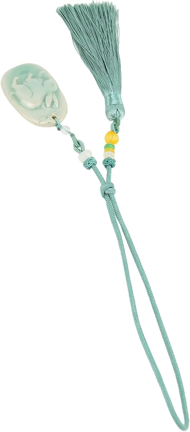 Tassel Pendant Chinese DIY Porcelain Beads Lightweight Attractive Decorative Hanging Animal Pendant Keychain for Gifts and Crafts (and GCL 004 Bunny)