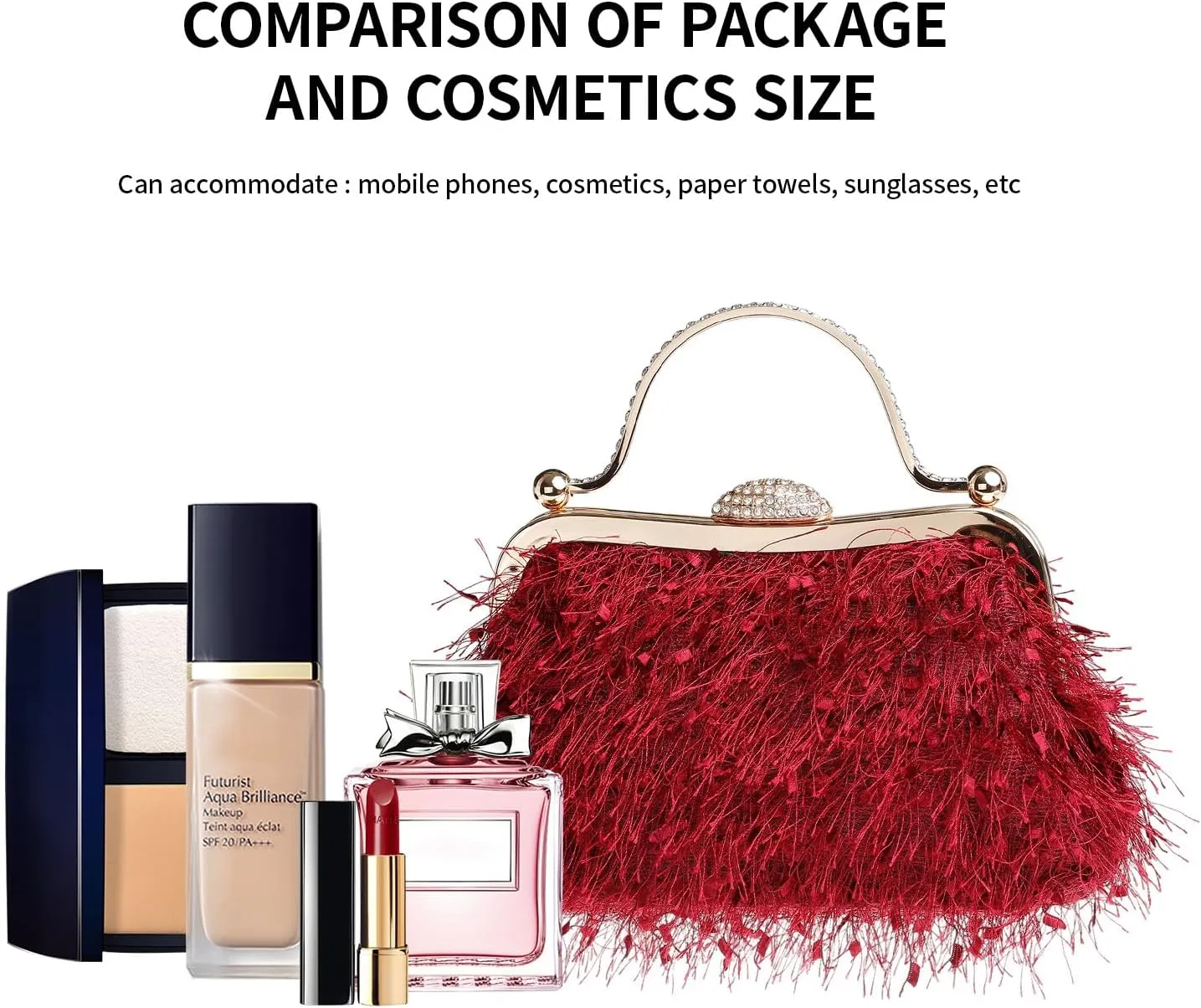 Tassel Women's Evening Handbag Cocktail Prom Formal Clutch Purse Feather Elegant Shoulder Bag for Wedding Banquet
