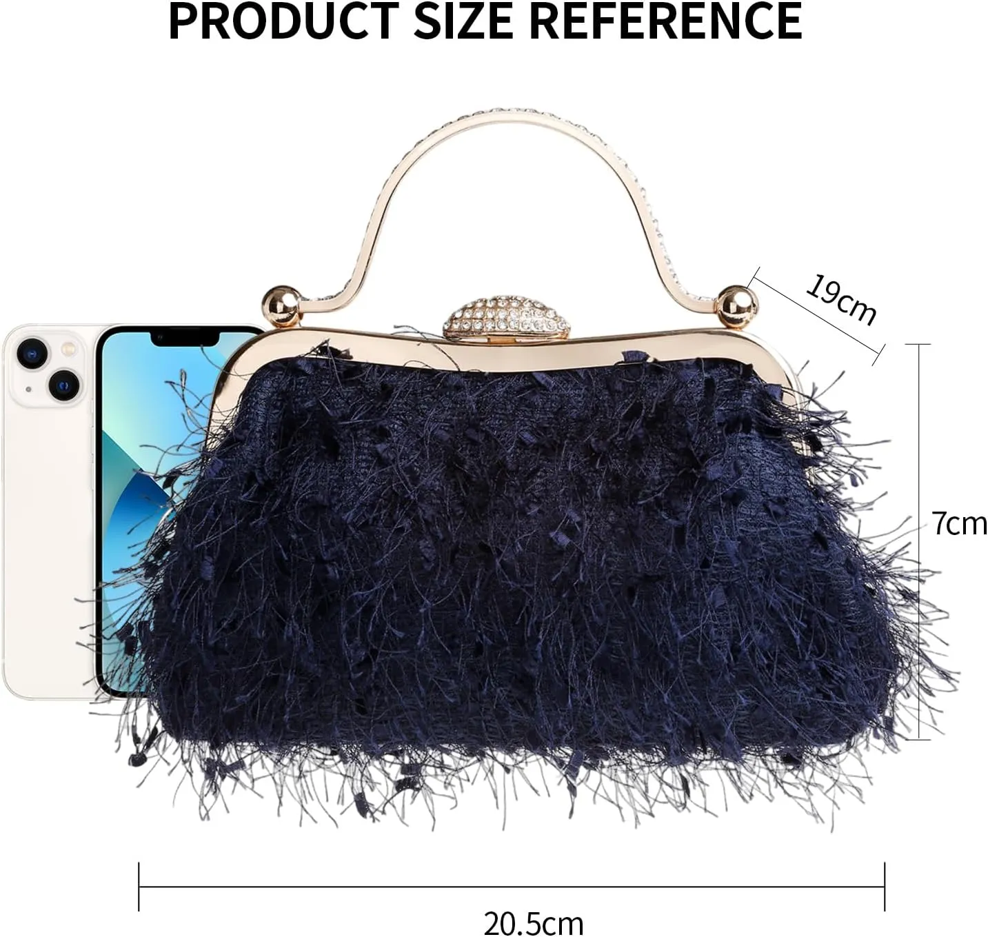 Tassel Women's Evening Handbag Cocktail Prom Formal Clutch Purse Feather Elegant Shoulder Bag for Wedding Banquet