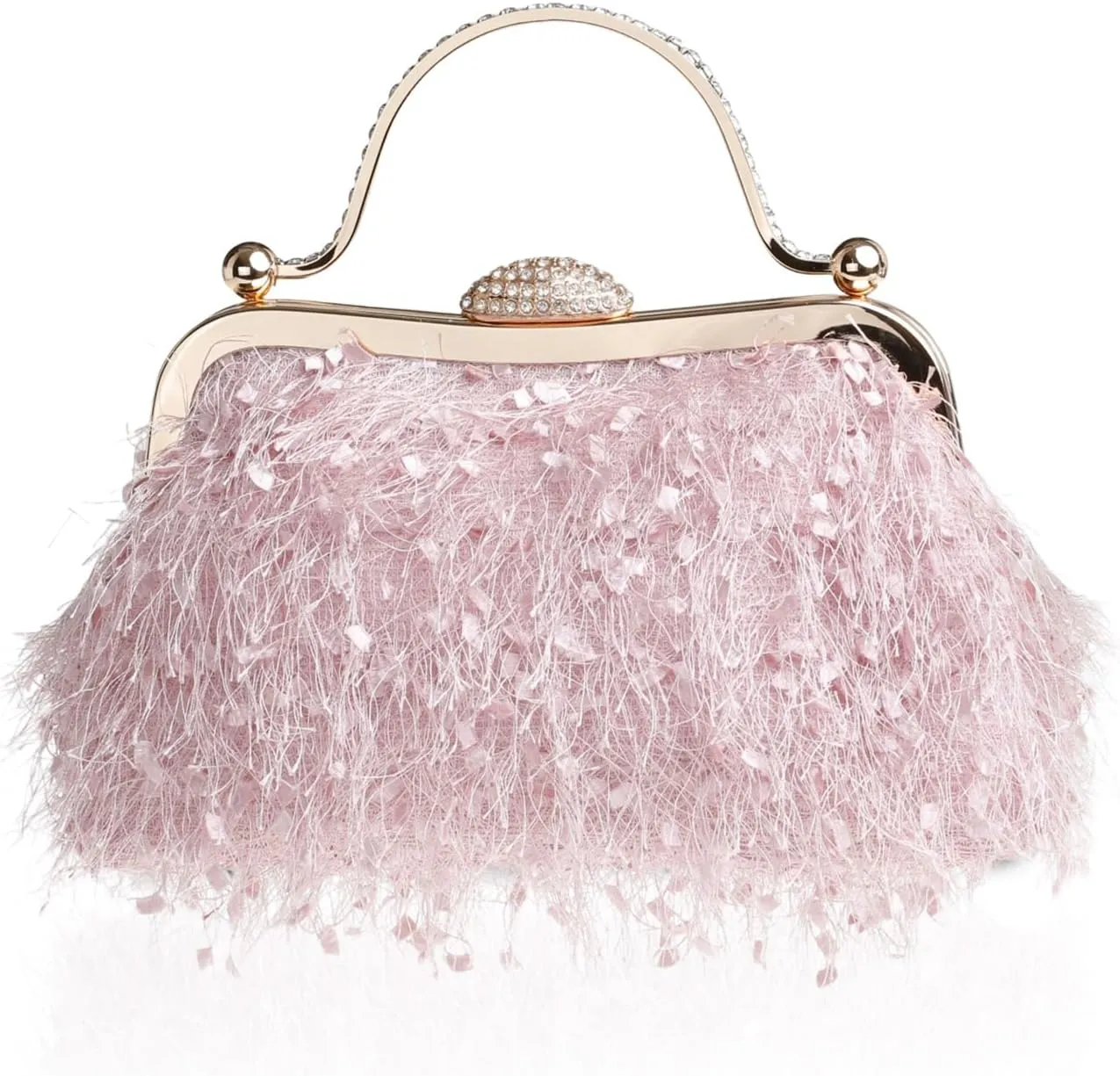 Tassel Women's Evening Handbag Cocktail Prom Formal Clutch Purse Feather Elegant Shoulder Bag for Wedding Banquet