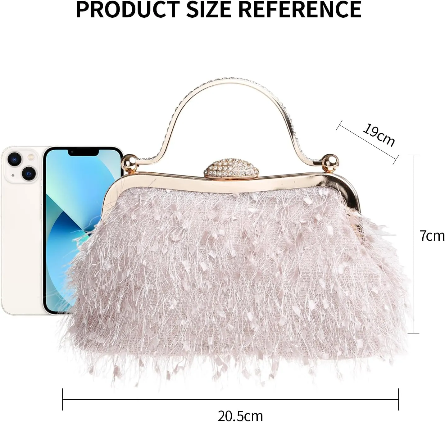 Tassel Women's Evening Handbag Cocktail Prom Formal Clutch Purse Feather Elegant Shoulder Bag for Wedding Banquet