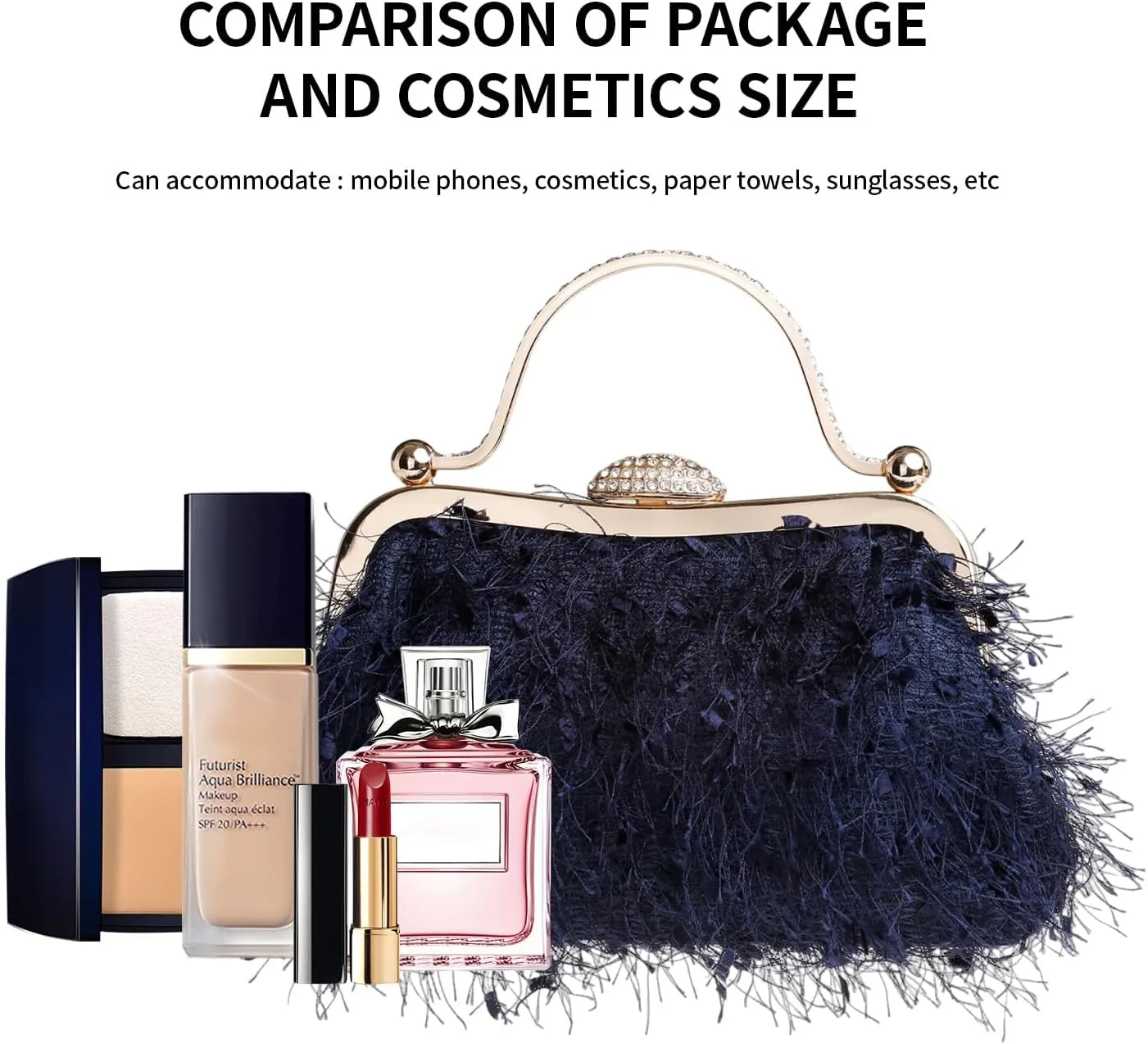 Tassel Women's Evening Handbag Cocktail Prom Formal Clutch Purse Feather Elegant Shoulder Bag for Wedding Banquet