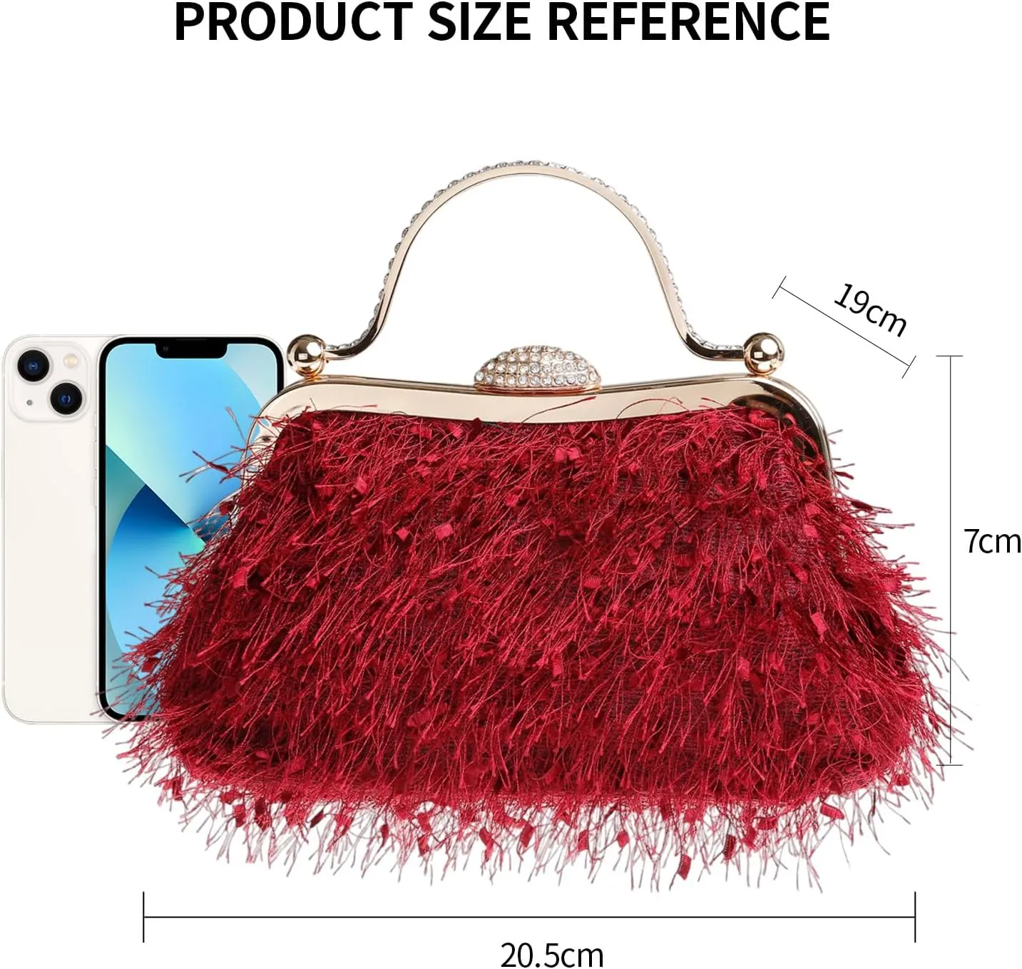 Tassel Women's Evening Handbag Cocktail Prom Formal Clutch Purse Feather Elegant Shoulder Bag for Wedding Banquet