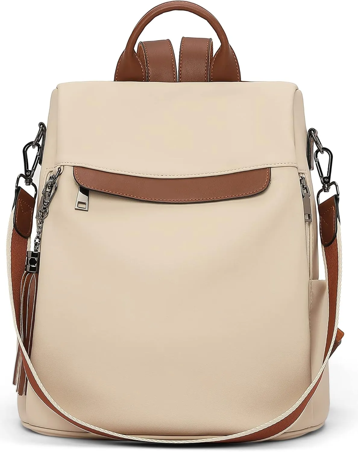 Telena Backpack Purse for Women, PU Leather Anti Theft Travel Purse Shoulder Bags with Tassel