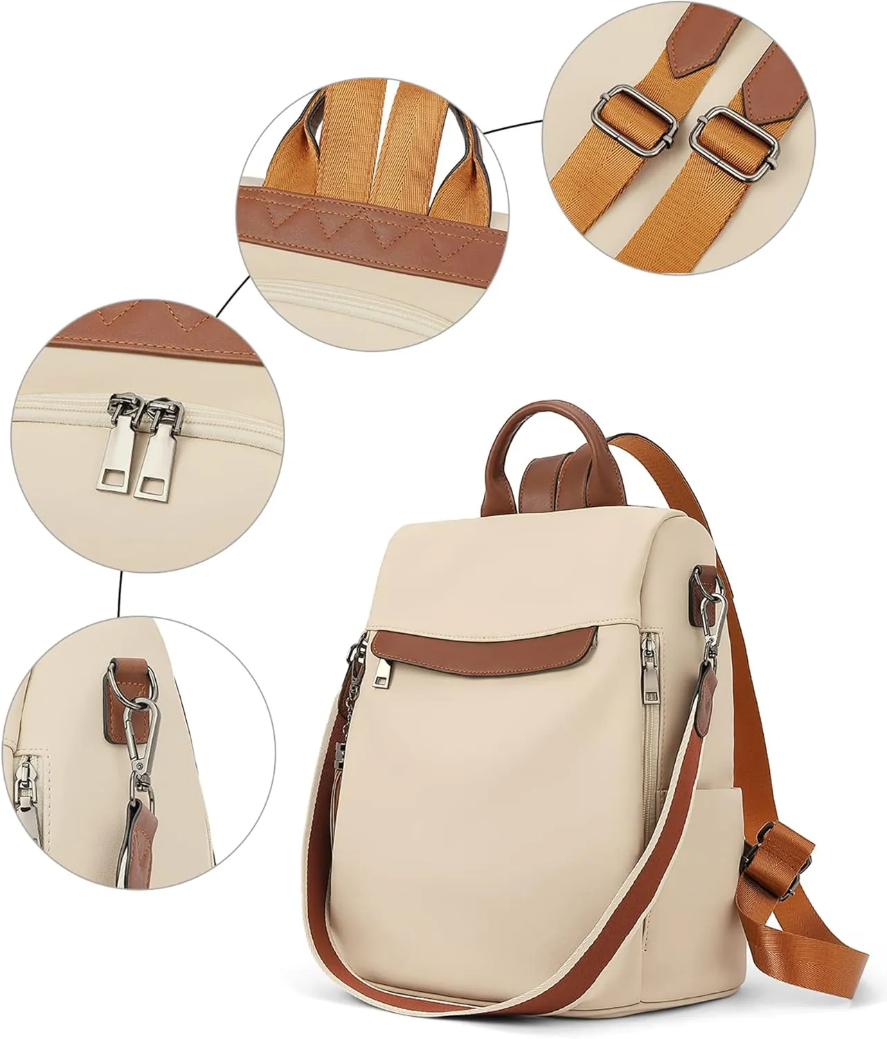 Telena Backpack Purse for Women, PU Leather Anti Theft Travel Purse Shoulder Bags with Tassel
