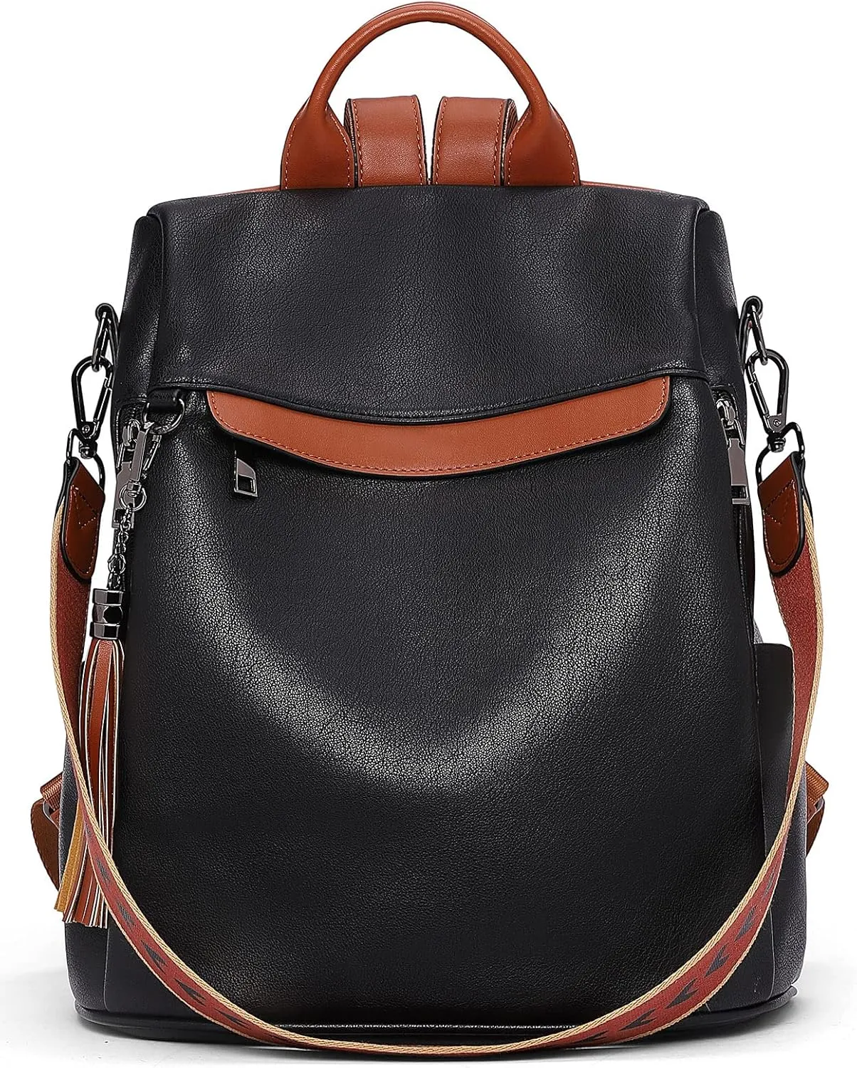 Telena Backpack Purse for Women, PU Leather Anti Theft Travel Purse Shoulder Bags with Tassel