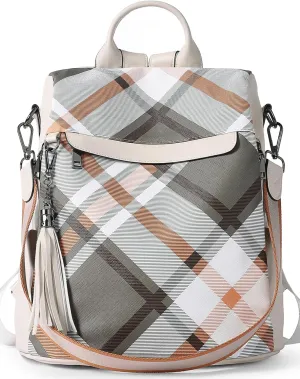 Telena Backpack Purse for Women, PU Leather Anti Theft Travel Purse Shoulder Bags with Tassel