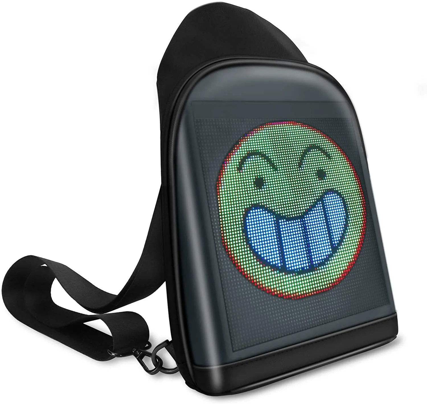 Tesinll DIY Fashion Chest Bag With LED Full-Color Screen,Casual Daypack Backpacks,Fanny Pack,Crossbody Bags for Men