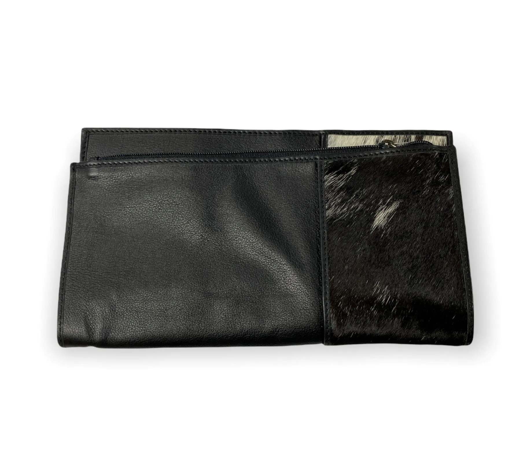 The Design Edge Sofia Foldover Cowhide Clutch Tan Leather - Renovation Sale