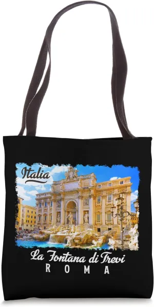 The Trevi Fountain Rome Italy Brush Print Tote Bag