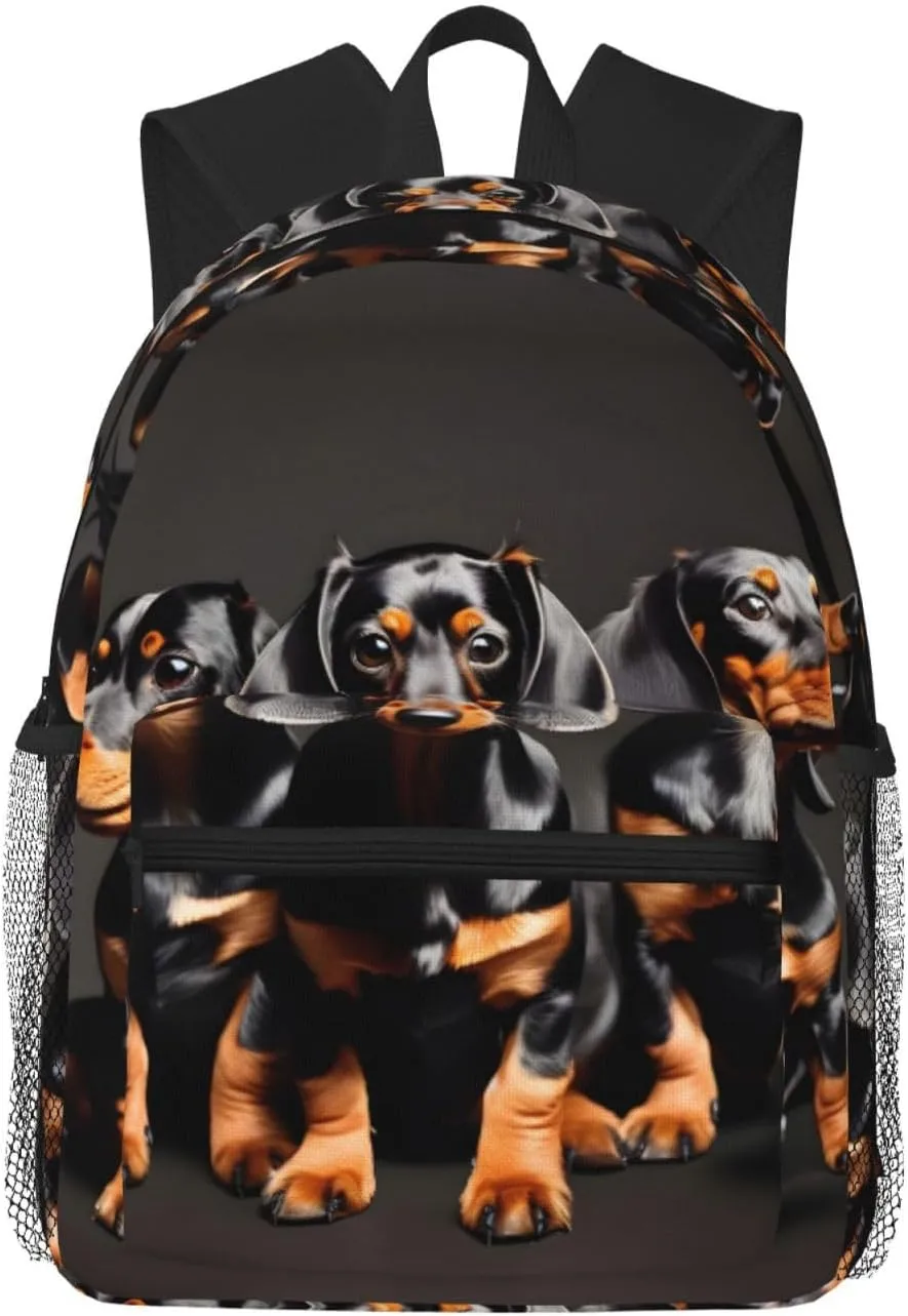 three dachshunds print Lightweight and comfortable backpack Casual Laptop Backpack for Travel Hiking