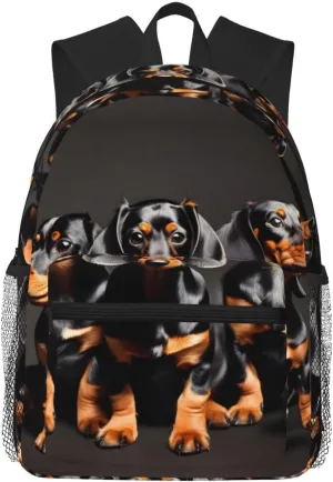 three dachshunds print Lightweight and comfortable backpack Casual Laptop Backpack for Travel Hiking