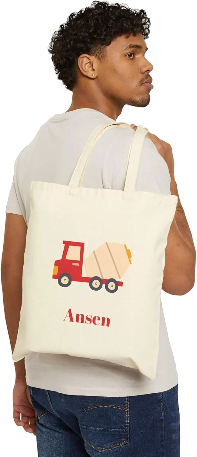 Toddler Tote, Cute Construction Tote For Kids, Vehicle Bag For Boys, Mom's Diaper Bag, Fire Truck Train Digger