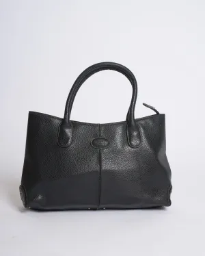 Tod's medium black leather tote bag