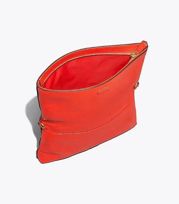 TORY BURCH MCGRAW FOLD OVER LEATHER CROSSBODY BAG
