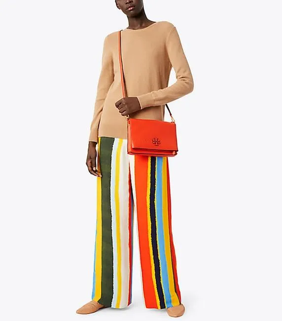 TORY BURCH MCGRAW FOLD OVER LEATHER CROSSBODY BAG