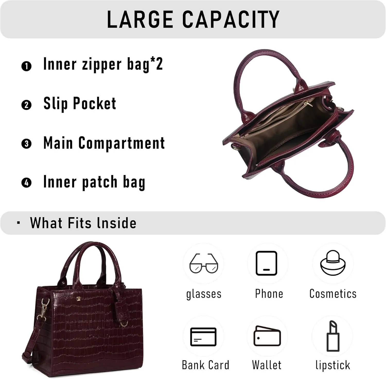 Tote Bag for Women, Top Handle Stachel Purse and Handbags with Shoulder Strap