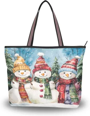 Tote Bag for Women with Zipper,Polyester Tote Purse Holiday Tote Bag Work Handbag Women Gift