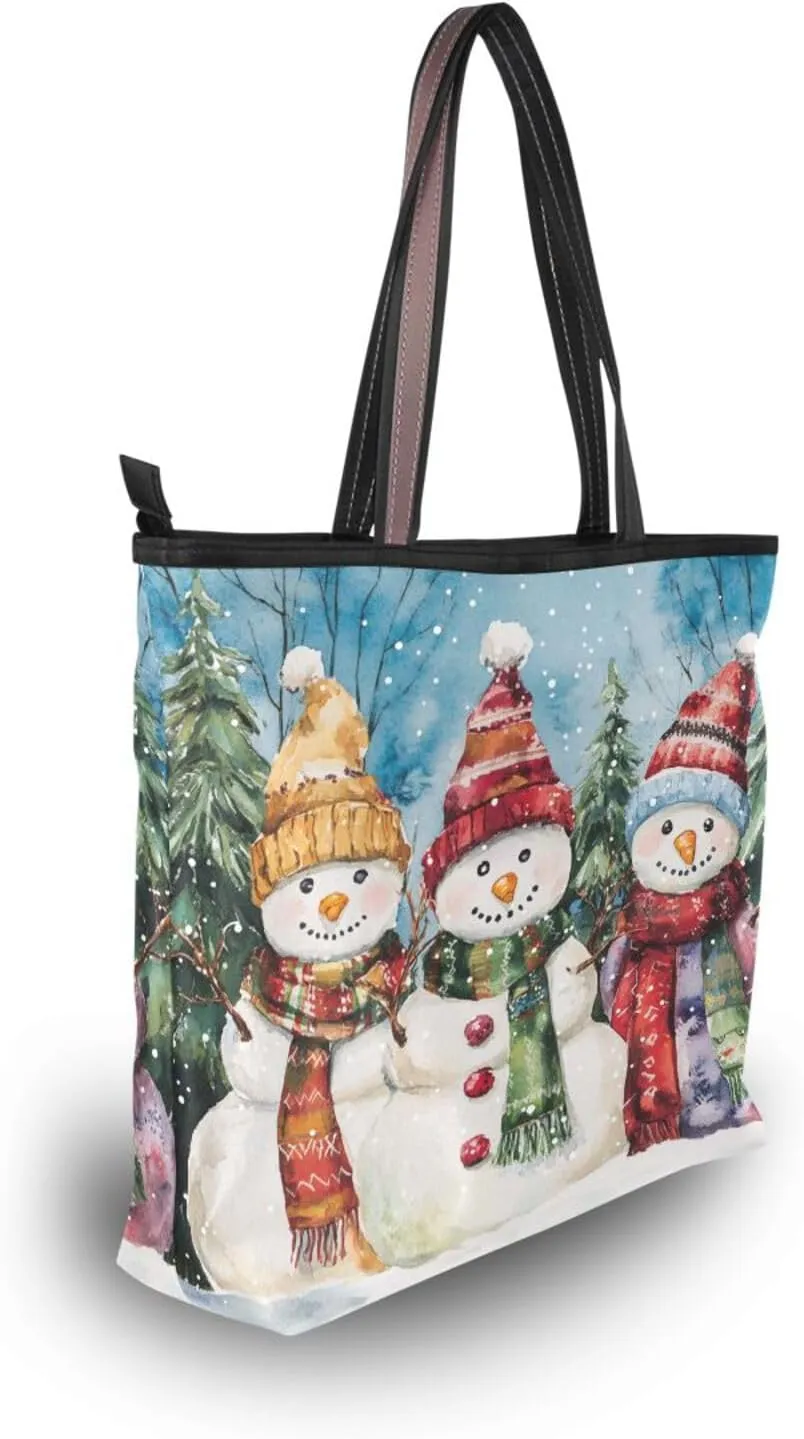 Tote Bag for Women with Zipper,Polyester Tote Purse Holiday Tote Bag Work Handbag Women Gift