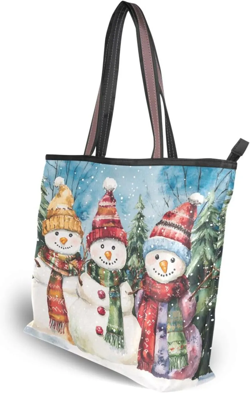 Tote Bag for Women with Zipper,Polyester Tote Purse Holiday Tote Bag Work Handbag Women Gift