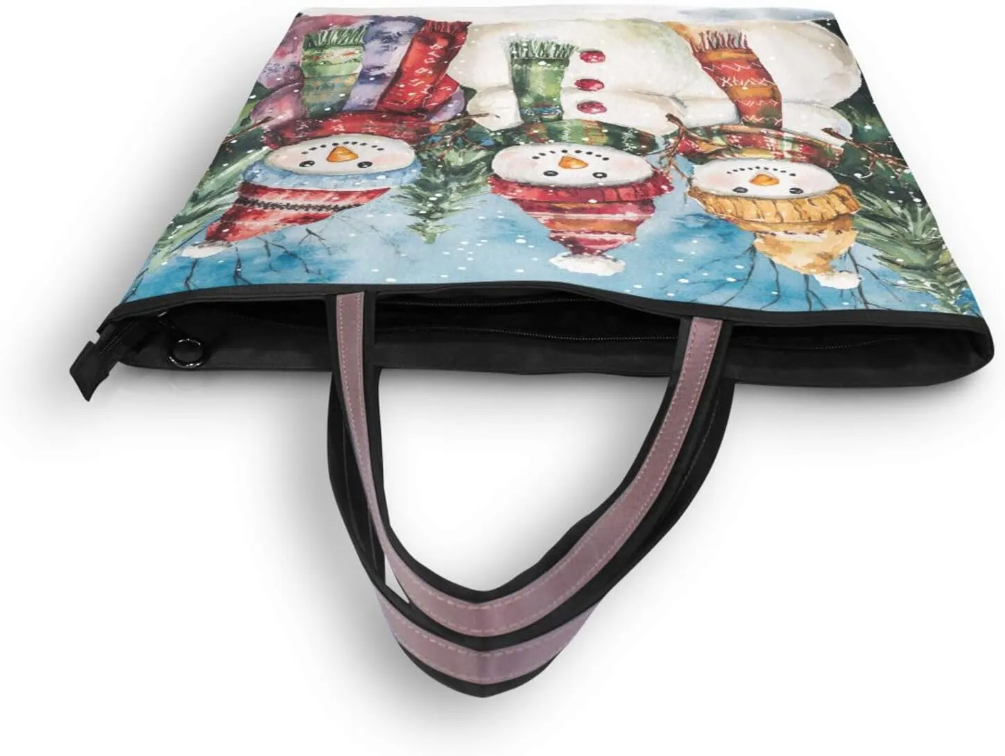 Tote Bag for Women with Zipper,Polyester Tote Purse Holiday Tote Bag Work Handbag Women Gift