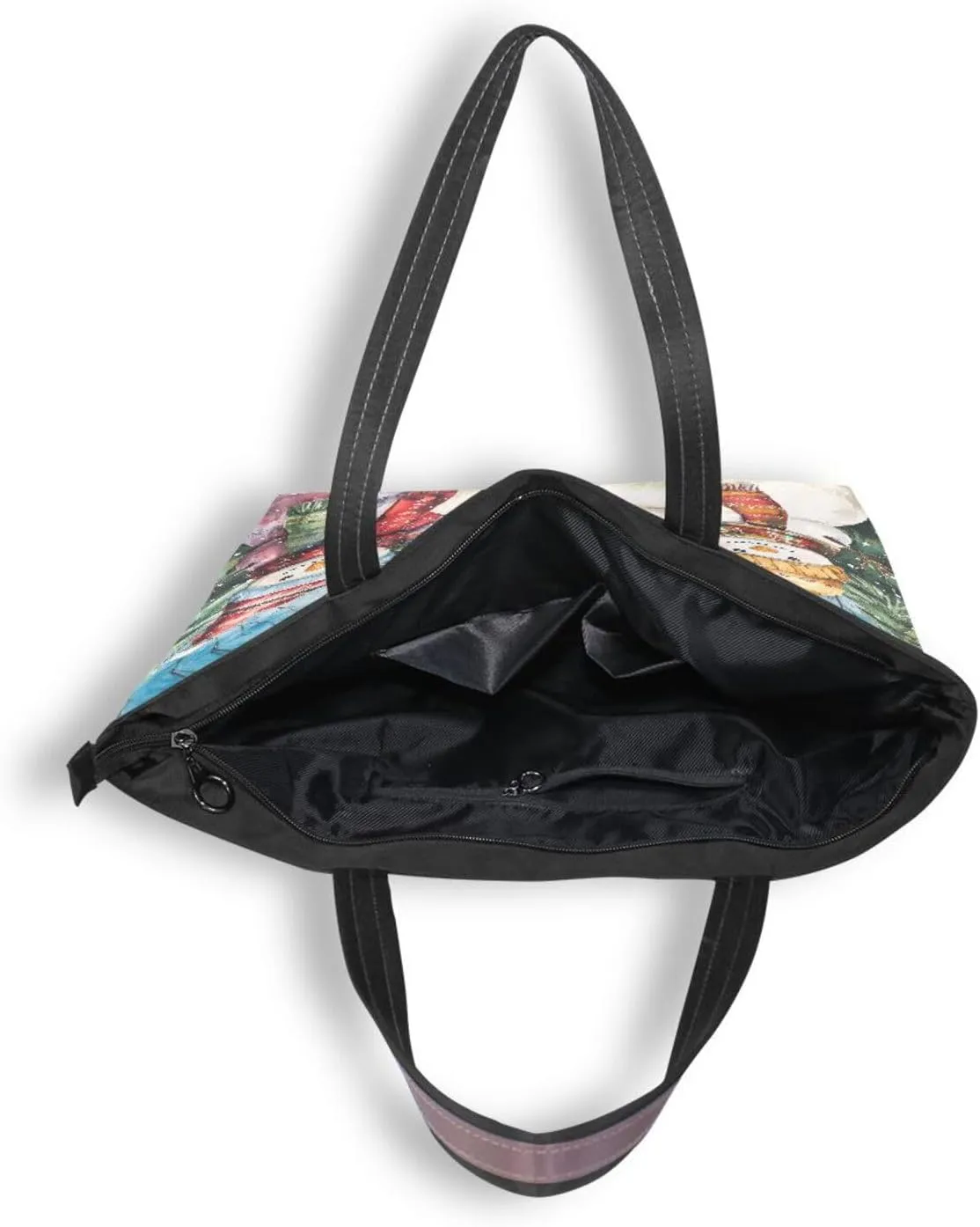 Tote Bag for Women with Zipper,Polyester Tote Purse Holiday Tote Bag Work Handbag Women Gift