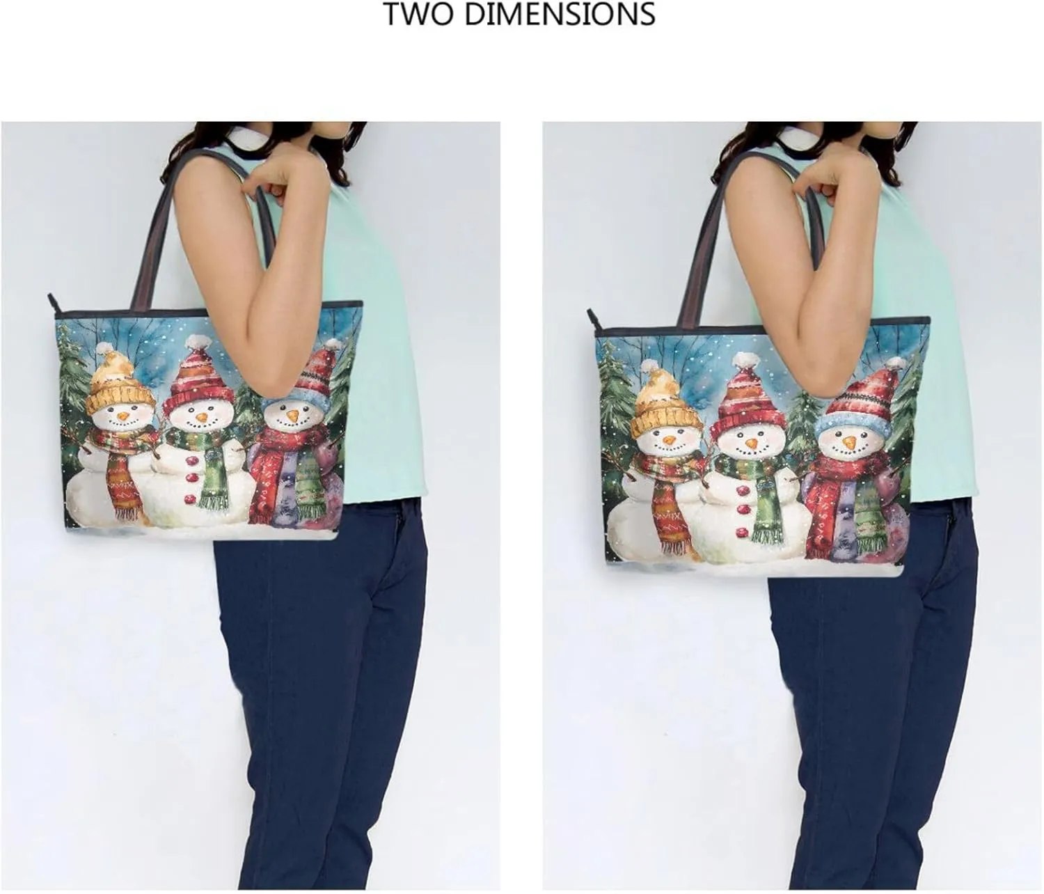 Tote Bag for Women with Zipper,Polyester Tote Purse Holiday Tote Bag Work Handbag Women Gift