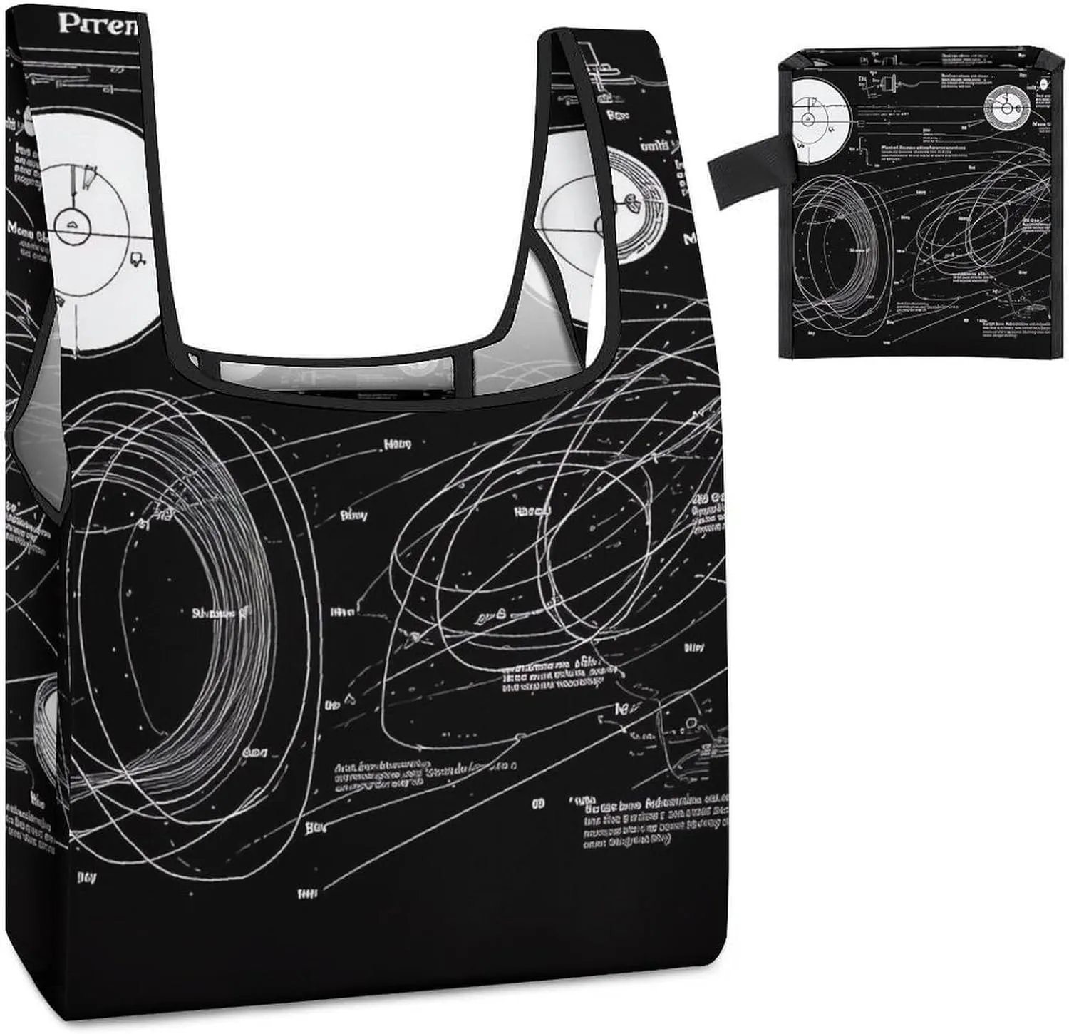 Tote Bag Reusable Grocery Bag Foldable Shopping Bag Physics Print Extra Large Shoulder Bag Canvas Tote Bag for Travel Work