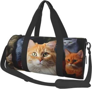 Travel Duffel Bag Foldable Weekender Overnight Bag Cats Animal Sports Tote Gym Bag Large Capacity Lightweight Carry On Luggage Bag for Men Women