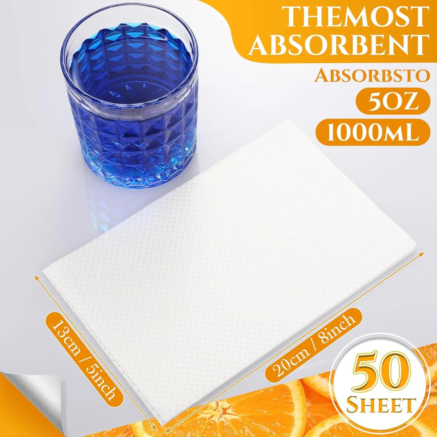 TrelaCo 50 Pcs Absorbent Pads Scented Commode Pads Disposable Bedpan Liners Pads for Bedside Commode Bucket Potty Chair Camping Portable Toilet Bags (Tangerine)