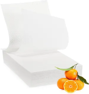 TrelaCo 50 Pcs Absorbent Pads Scented Commode Pads Disposable Bedpan Liners Pads for Bedside Commode Bucket Potty Chair Camping Portable Toilet Bags (Tangerine)